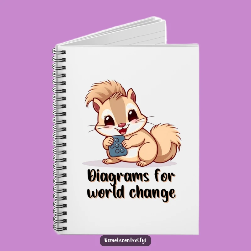 Funny Squirrel Remote Notebook: Giggling Tech Journal, Button Study Notes Gift