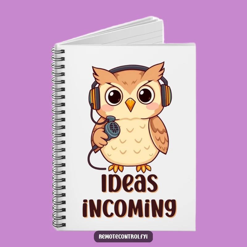 Funny Owl Gamer Notebook: Cool headset owl with remote microphone, a perfect gift for note-taking gamers.