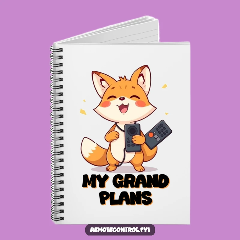 Funny Fox Notebook - Juggling Remote Ideas, Perfect Gift for Creatives