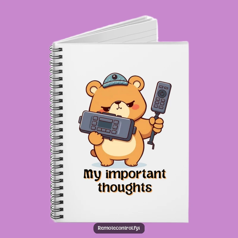 Funny Bear Remote Notebook: Comedic Controller Journal of Intent
