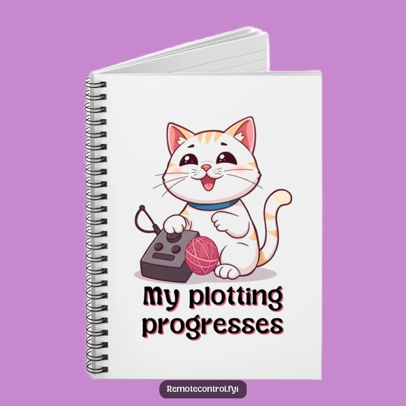 Funny Cat Remote Notebook: Lined Journal for Playful Ideas and Plans