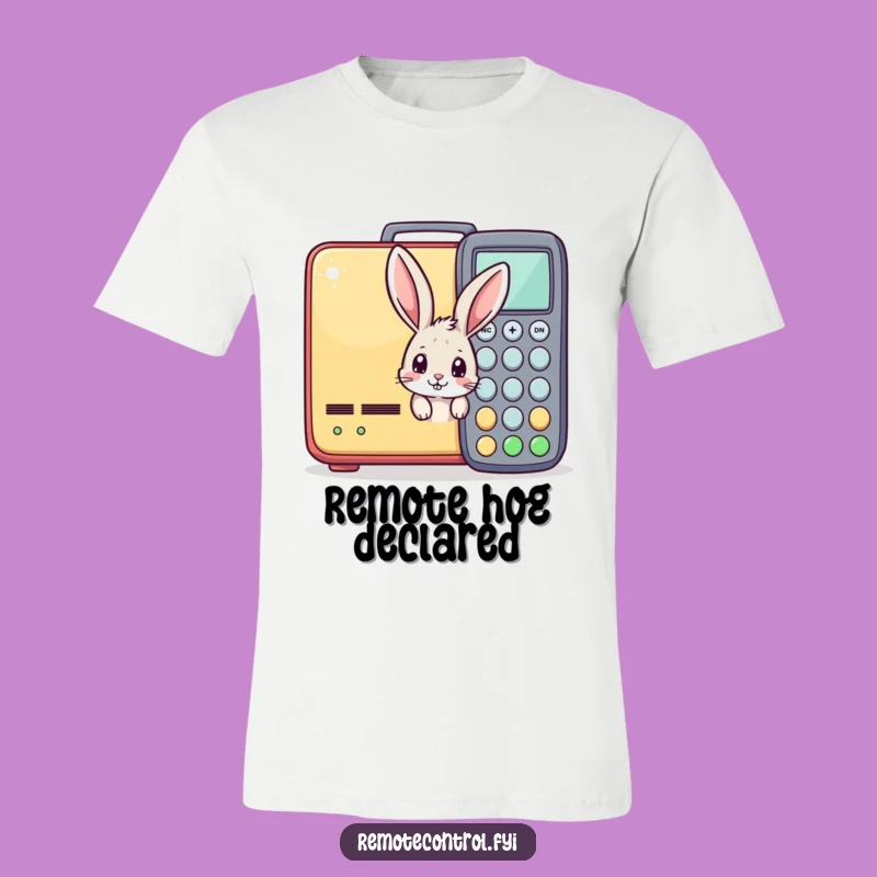 Funny Bunny Remote Control T-Shirt: A Comical Tee for Entertainment Enthusiasts