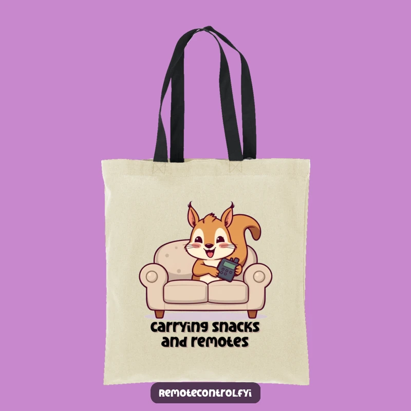 Funny Squirrel Remote Stash Tote Bag: Chic and Hilarious Shopping Companion