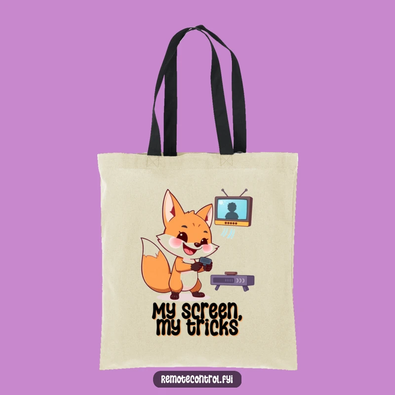 Funny Fox Tote Bag: Carry Your Remote Control Secrets in Style