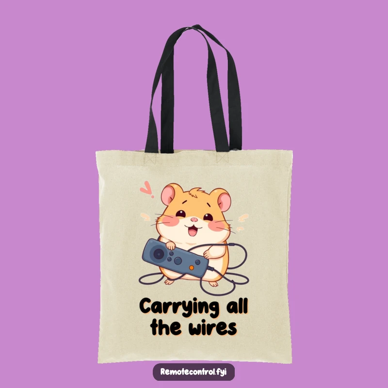 Funny Hamster Wire Tote Bag: Hamster Carries Success, Perfect Funny Gift