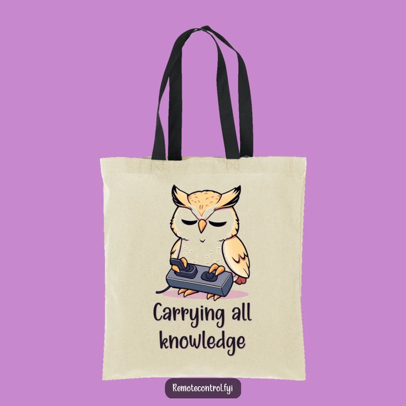 Funny Owl Tote Bag - Intense Remote Control Carryall!
