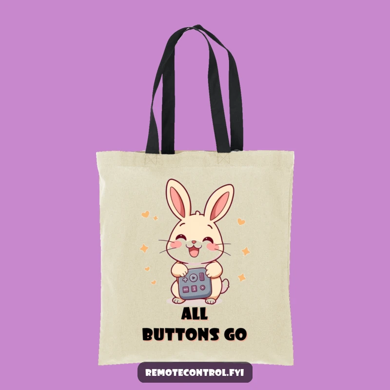 Funny Rabbit Tote Bag: Carry Your Enthusiasm with This Remote Design