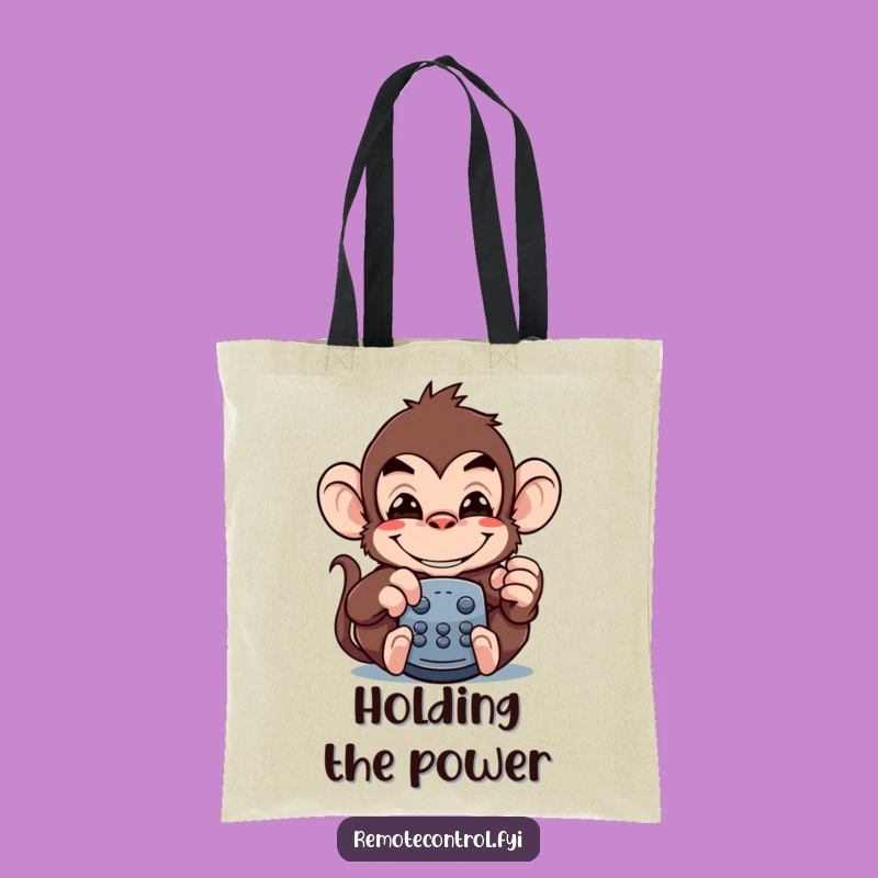Funny Monkey Remote Tote Bag: Hilarious Grinning Prankster Carryall for Your Gear