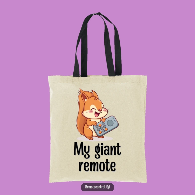 Funny Squirrel Tote Bag: Carry Your Tech Battles with This Remote Design