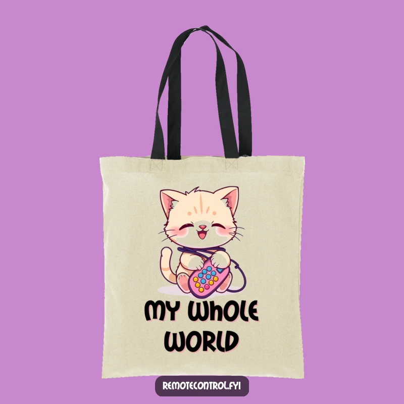 Funny Kitten Remote Tote Bag: Carry Your Cute Chaos Everywhere